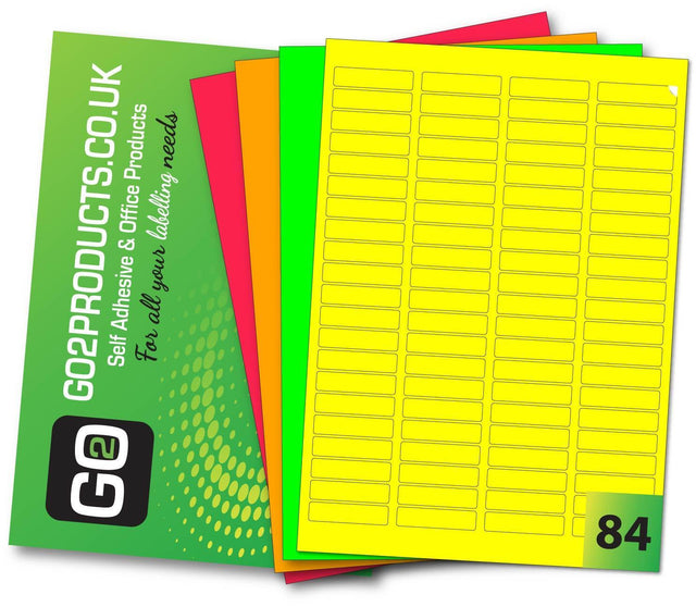 Mini Fluorescent Coloured Labels (46mm x 11mm) - Go2products