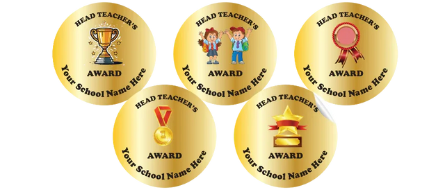 HEAD TEACHER AWARD STICKERS THAT YOU CAN PERSONALISE