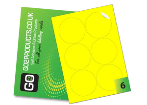 88mm Round Labels – 6 Per A4 Sheet