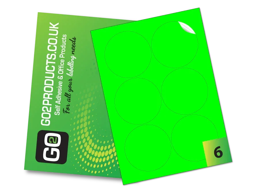 88mm Round Labels – 6 Per A4 Sheet