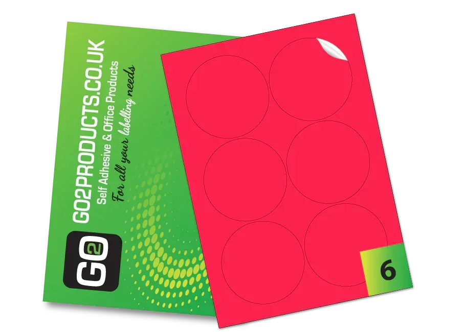 88mm Round Labels – 6 Per A4 Sheet
