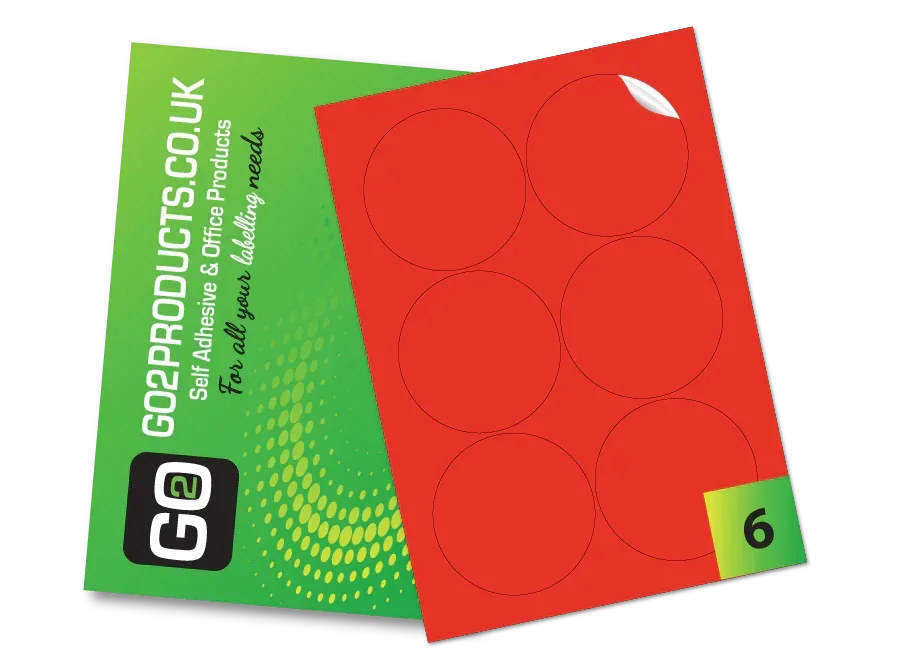 88mm Round Labels – 6 Per A4 Sheet