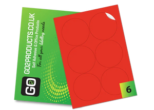 88mm Round Labels – 6 Per A4 Sheet