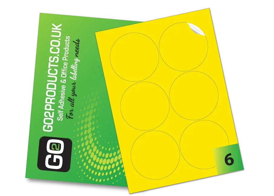 88mm Round Labels – 6 Per A4 Sheet