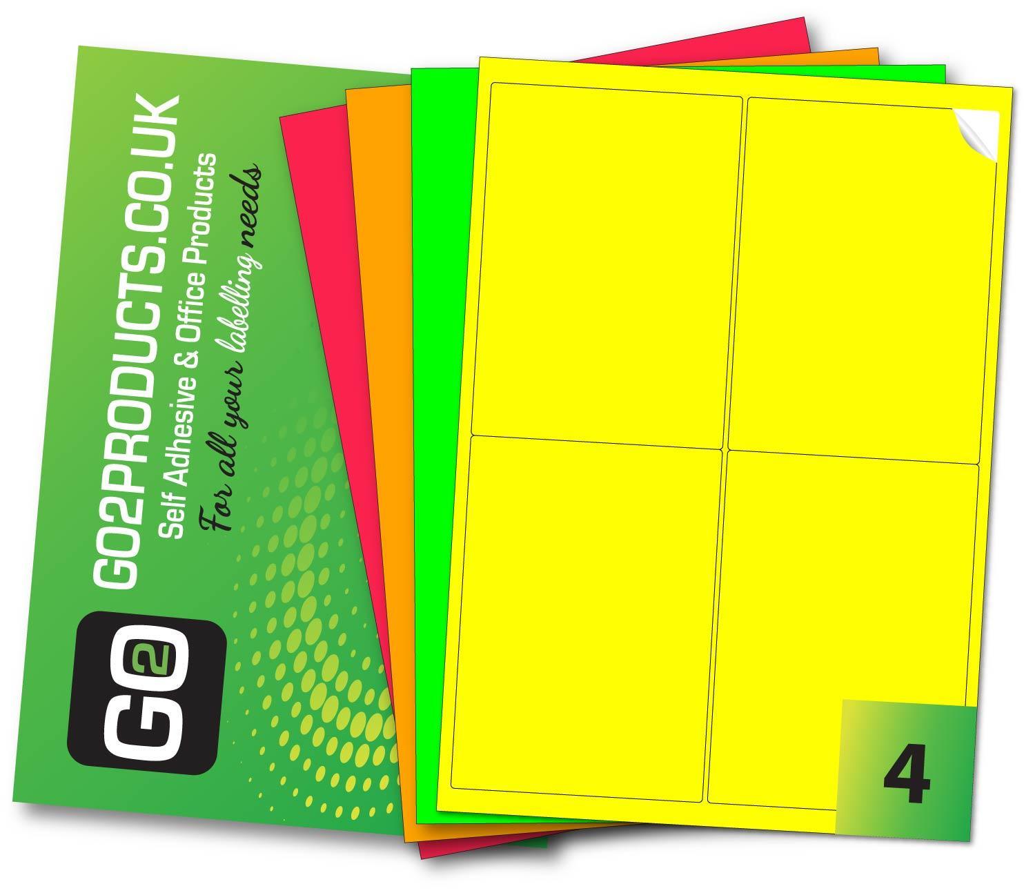 Fluorescent Coloured Labels (99.1mm x 139mm) - Go2products