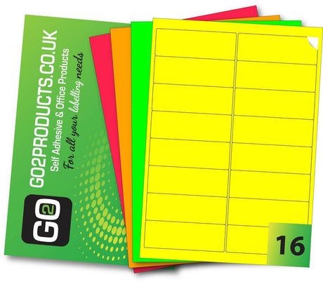 Fluorescent Coloured Labels (99.1mm x 33.9mm) - Go2products