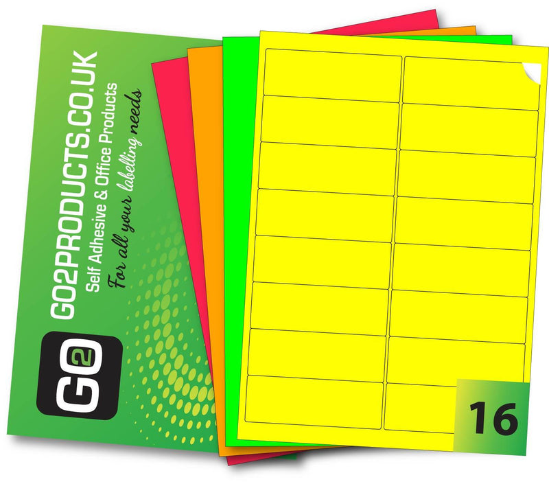 Fluorescent Adhesive Printer Labels 99.1mm x 33.9mm - Go2products