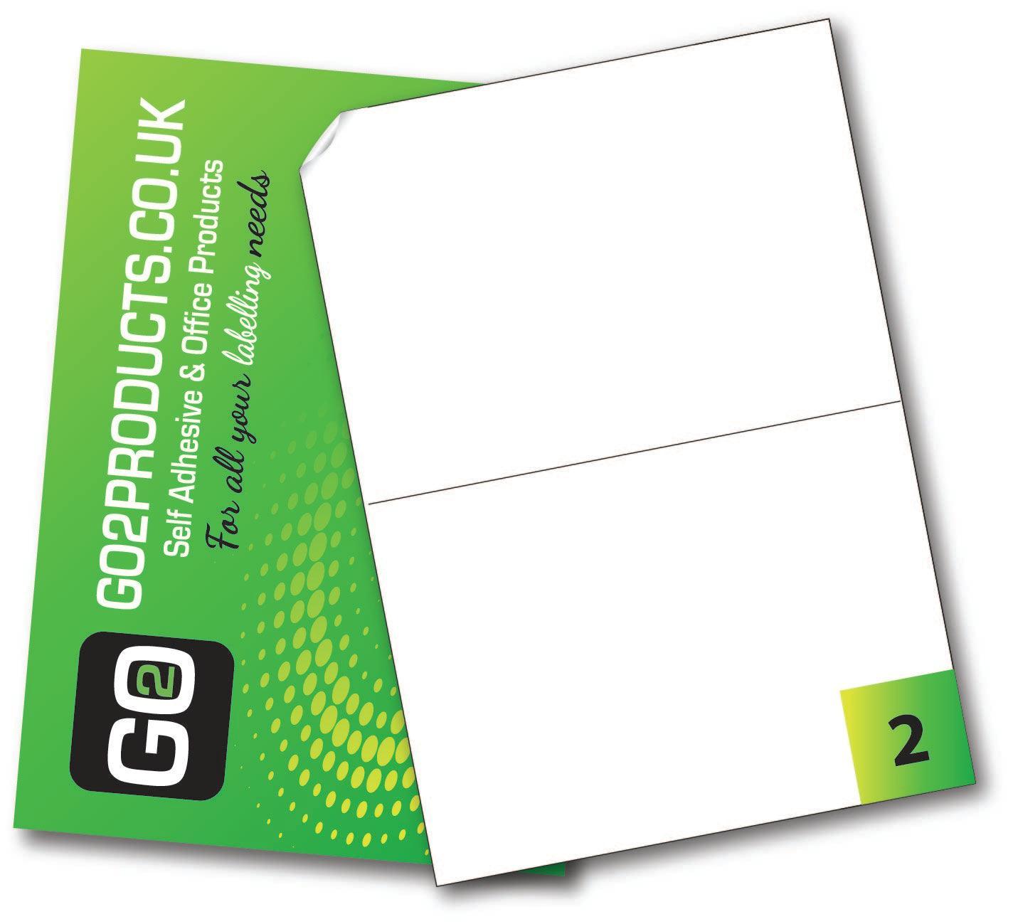 A5 Sheets (210mm x 148.5mm) 2 Labels Per Sheet - Go2products