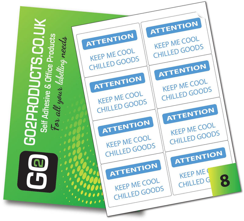 Keep Me Cool Chilled Goods Labels (99mm x 68mm) - Go2products