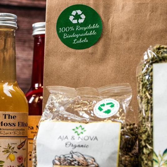 Recyclable biodegradable labels by Go2Products