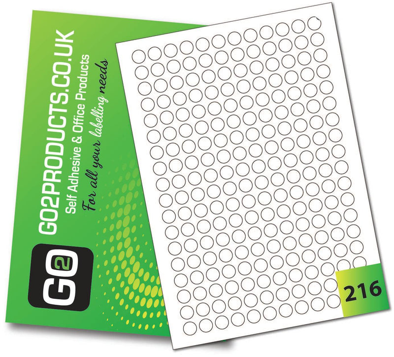 Round Opaque Blockout Labels 13mm Diameter (500 Sheets) - Go2products