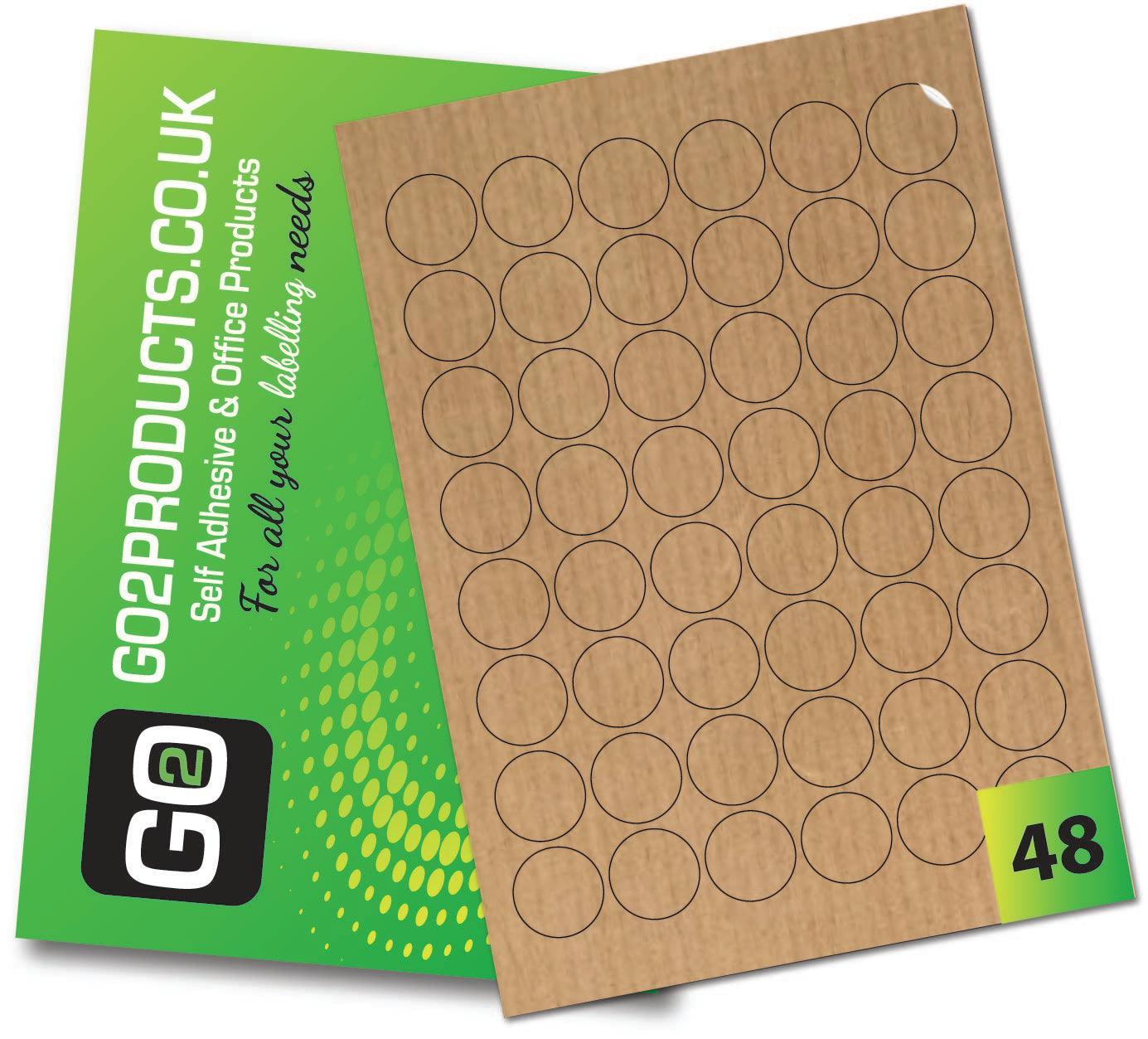 Round Brown Kraft Labels (30mm Diameter) - Go2products