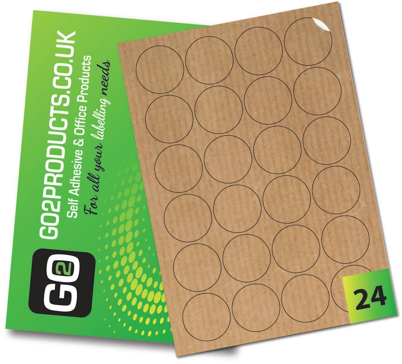 Round Brown Kraft Labels (45mm Diameter) - Go2products