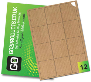 Brown Kraft Labels (63.5mm x 72mm) - Go2products