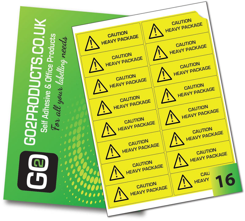 Caution Heavy Package Labels (99mm x 34mm) - Go2products