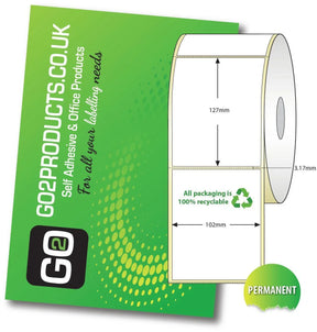 102mm x 127mm Direct Thermal Roll Labels | 25mm Core 7,200 Labels - Go2products