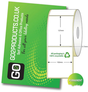 102mm x 127mm Direct Thermal Roll Labels | 25mm Core 7,200 Labels - Go2products