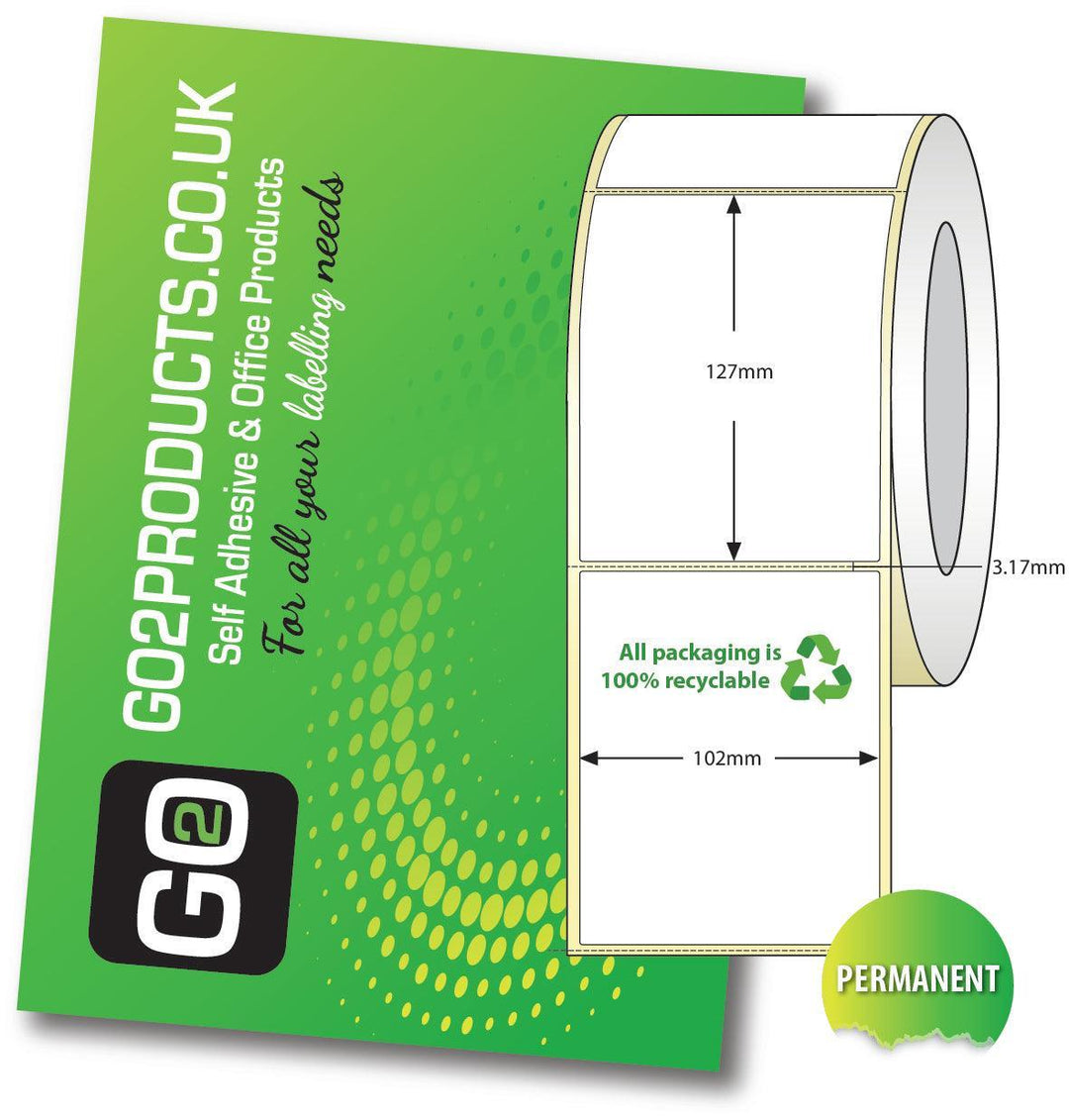 102mm x 127mm Direct Thermal Roll Labels | 76mm Core 7,200 Labels - Go2products