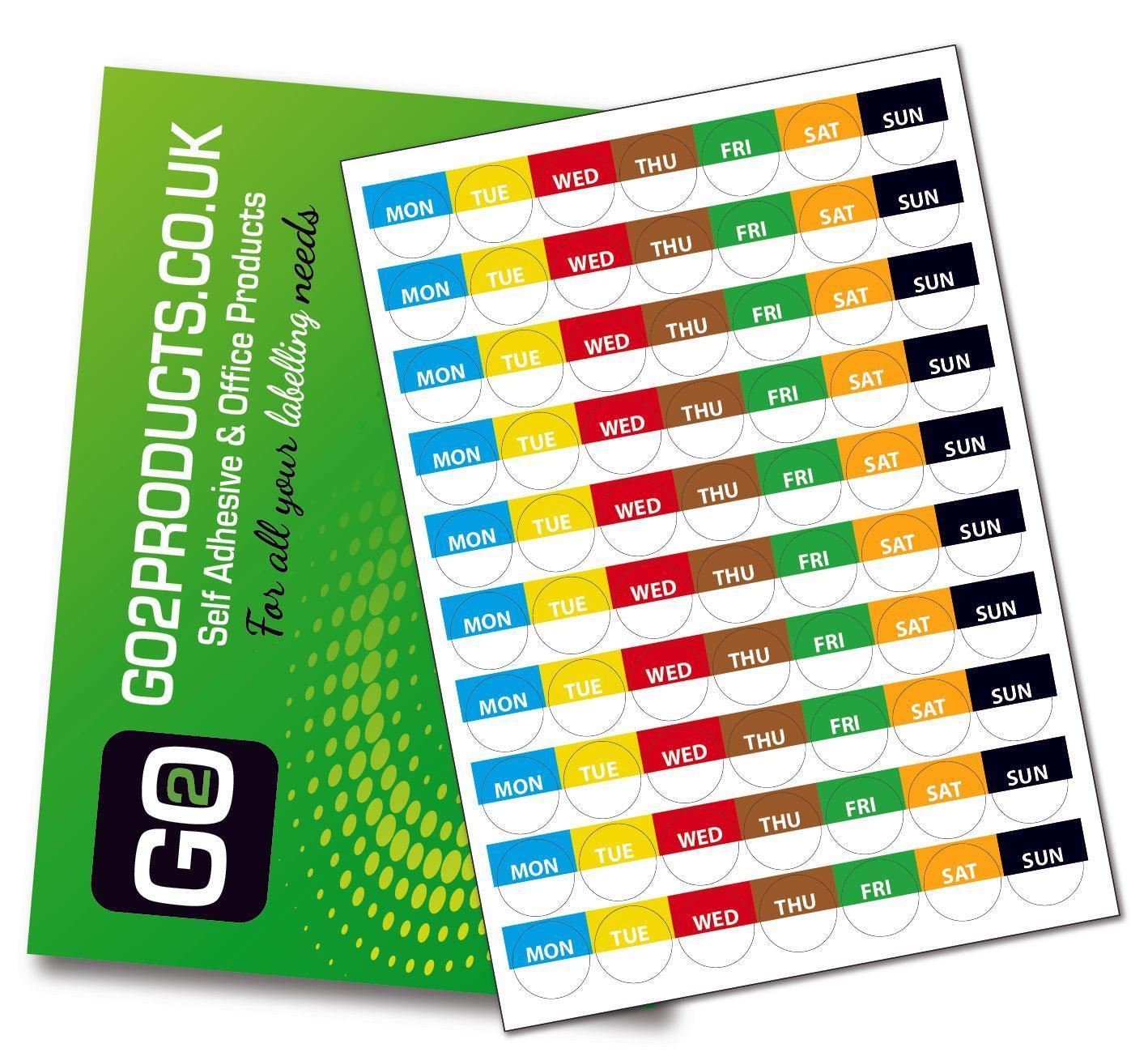 25mm day dot labels - food labels