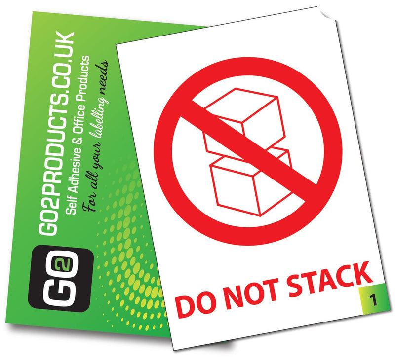 Do Not Stack Warning Labels (200mm x 290mm) - Go2products