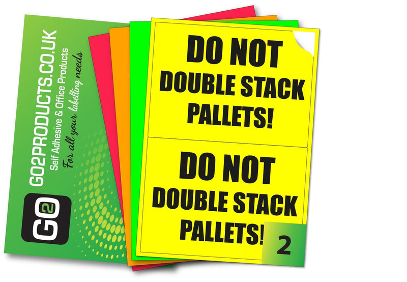 Do Not Double Stack Pallets Labels (105mm x 148.5mm) A5 Labels Fluorescent Colours - Go2products