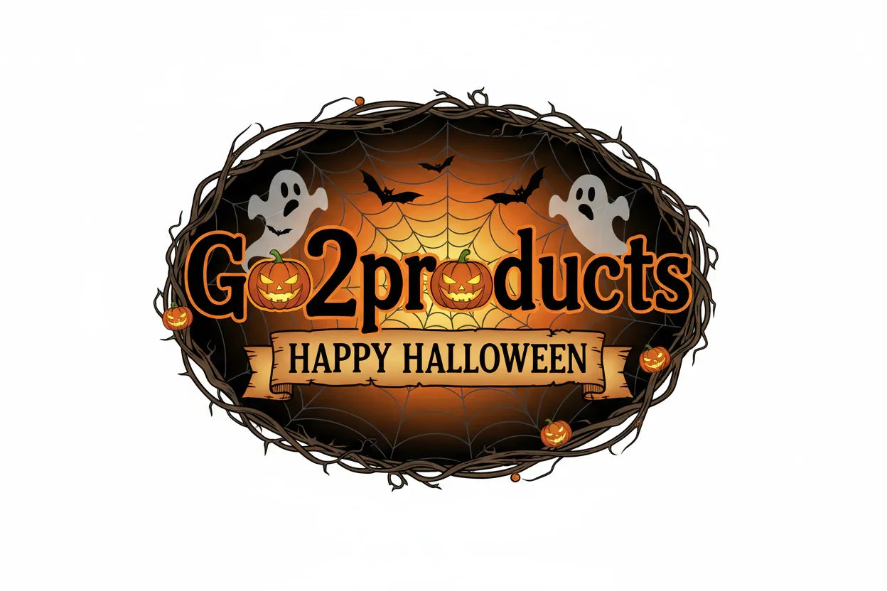 Halloween themed go2products logo