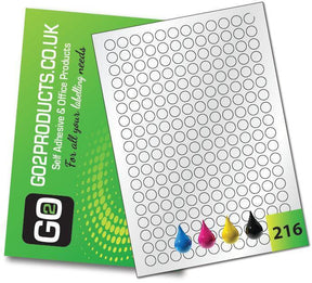 Inkjet Gloss White Round Labels (13mm Diameter) - Go2products