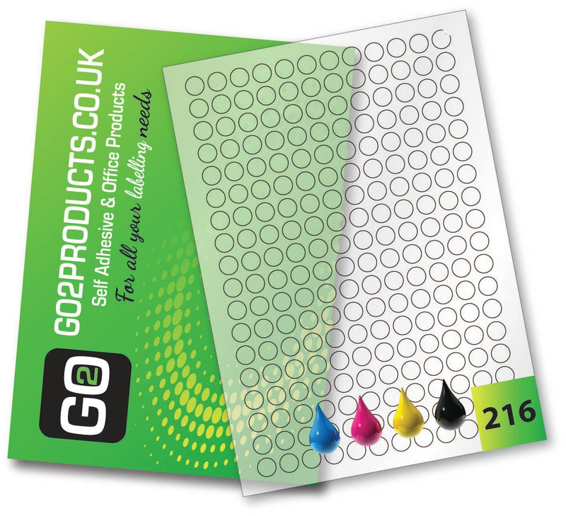 13mm Circles Transparent Inkjet Labels - Go2products