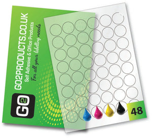 Transparent Inkjet Round Labels (30mm Diameter) - Go2products
