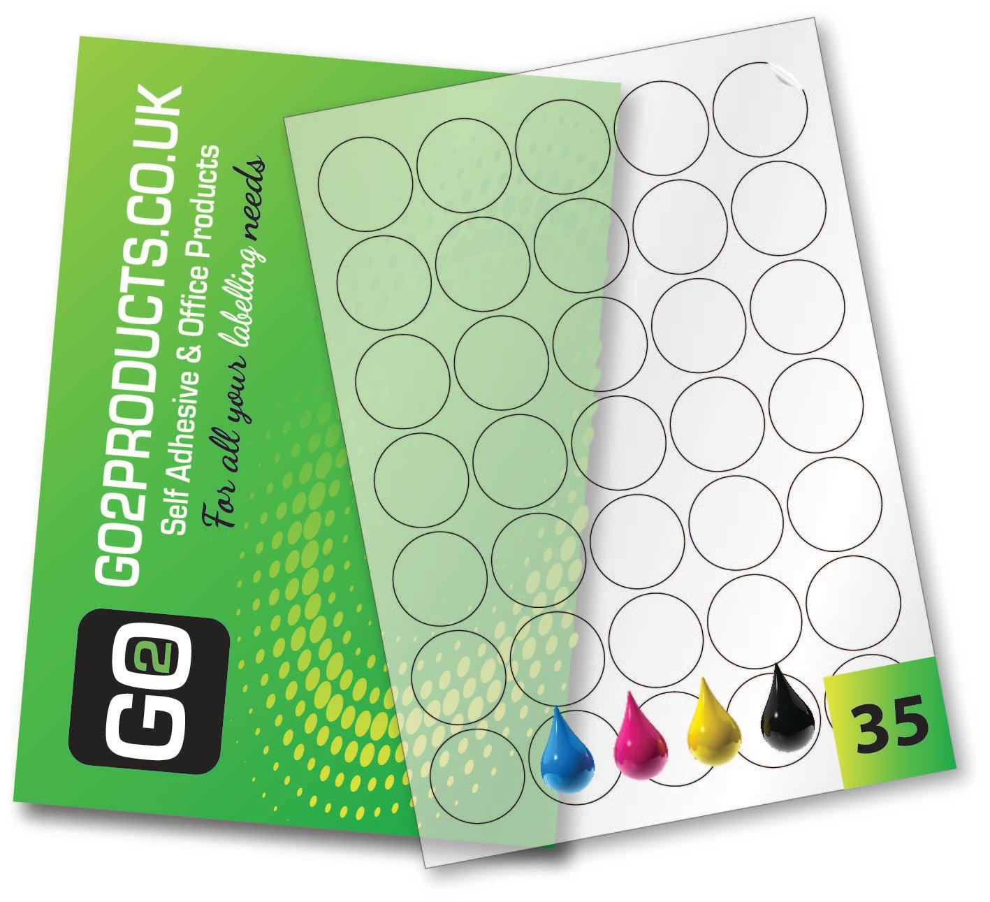 Transparent Inkjet Round Labels (37mm Diameter) - Go2products