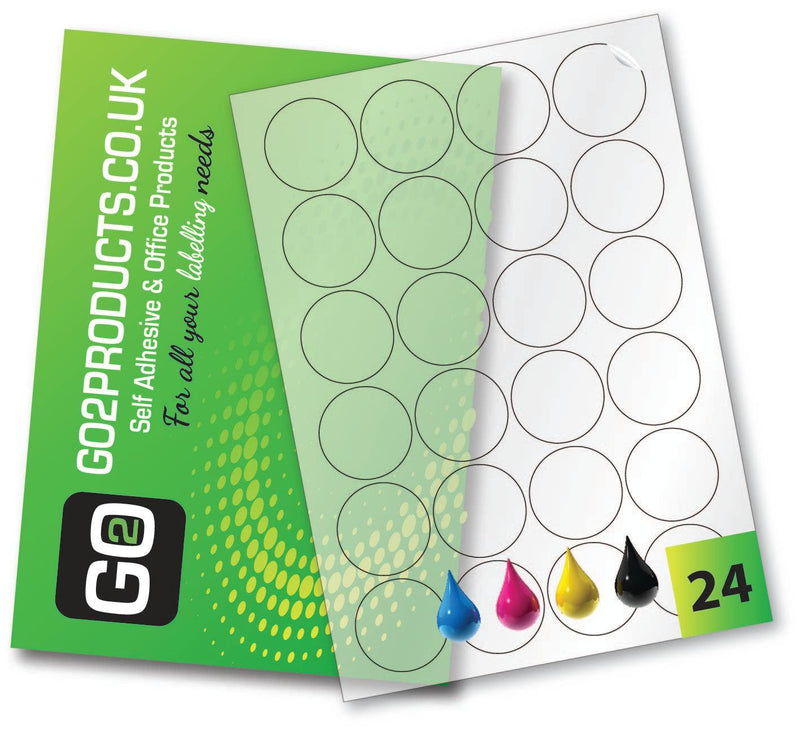 45mm Circles Transparent Inkjet Labels - Go2products