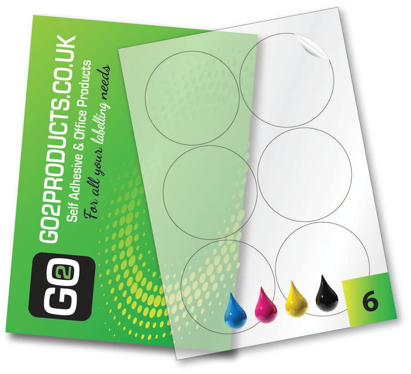 88mm Circles Transparent Inkjet Labels - Go2products