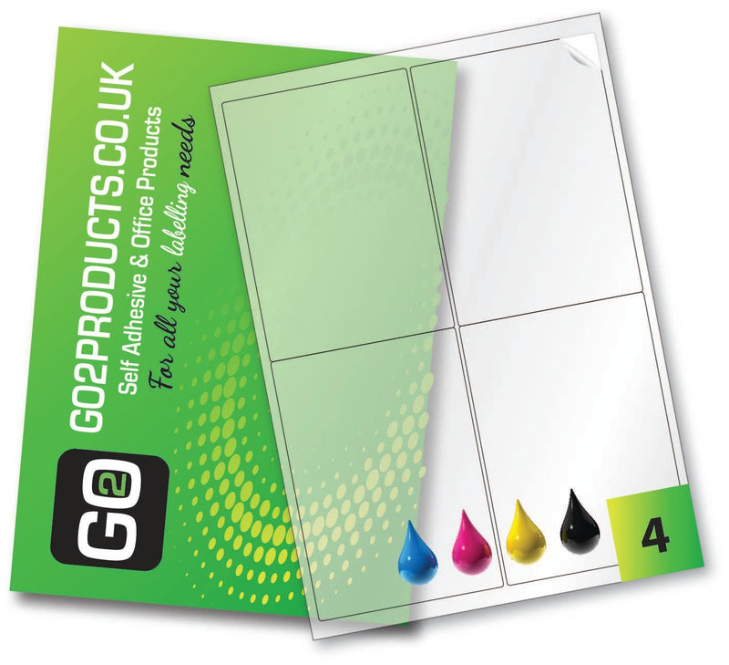 Inkjet Transparent Gloss Labels 99.1mm x 139mm - Go2products