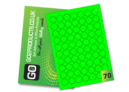 25mm Round Labels – 70 Per A4 Sheet