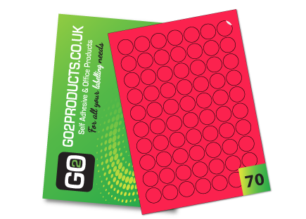 25mm Round Labels – 70 Per A4 Sheet