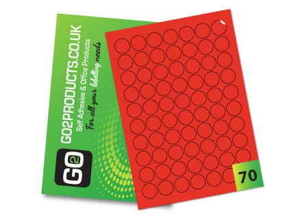 25mm Round Labels – 70 Per A4 Sheet