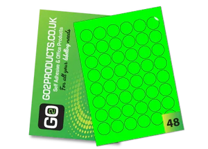 Fluorescent A4 Labels – Round & Rectangle