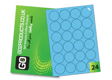 45mm Round Labels – 24 Per A4 Sheet
