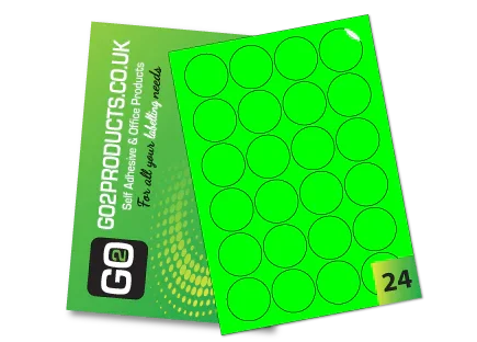 45mm Round Labels – 24 Per A4 Sheet