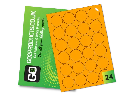 45mm Round Labels – 24 Per A4 Sheet