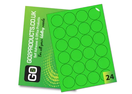 Coloured A4 Labels – Red, Green, Yellow & Blue