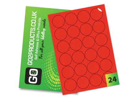 Coloured A4 Labels – Red, Green, Yellow & Blue
