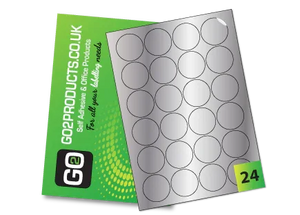 45mm Round Labels – 24 Per A4 Sheet