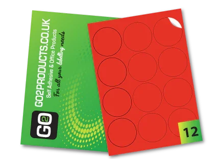 Coloured A4 Labels – Red, Green, Yellow & Blue