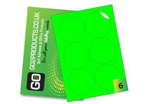 Fluorescent A4 Labels – Round & Rectangle