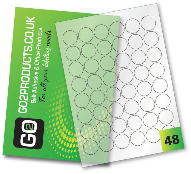 Round Transparent Gloss Labels (30mm Diameter) - Go2products