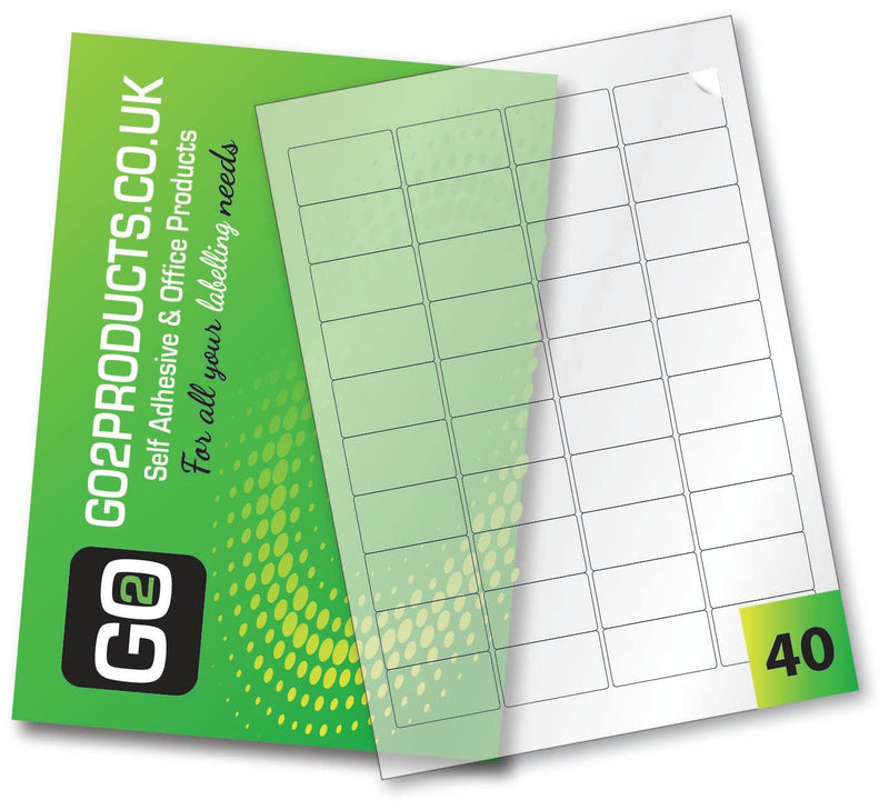 Transparent Gloss Laser Labels 45.7mm x 25.5mm - Go2products