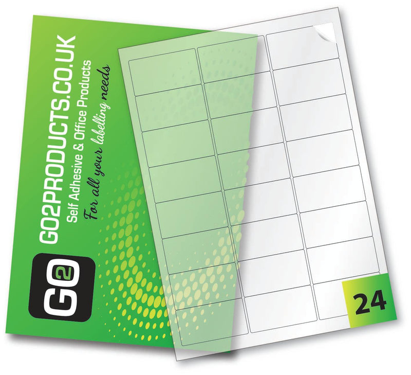 Transparent Gloss Laser Labels 63.5mm x 33.9mm - Go2products