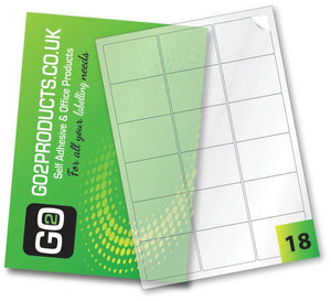 Transparent Gloss Laser Labels (63.5mm x 46.6mm) - Go2products