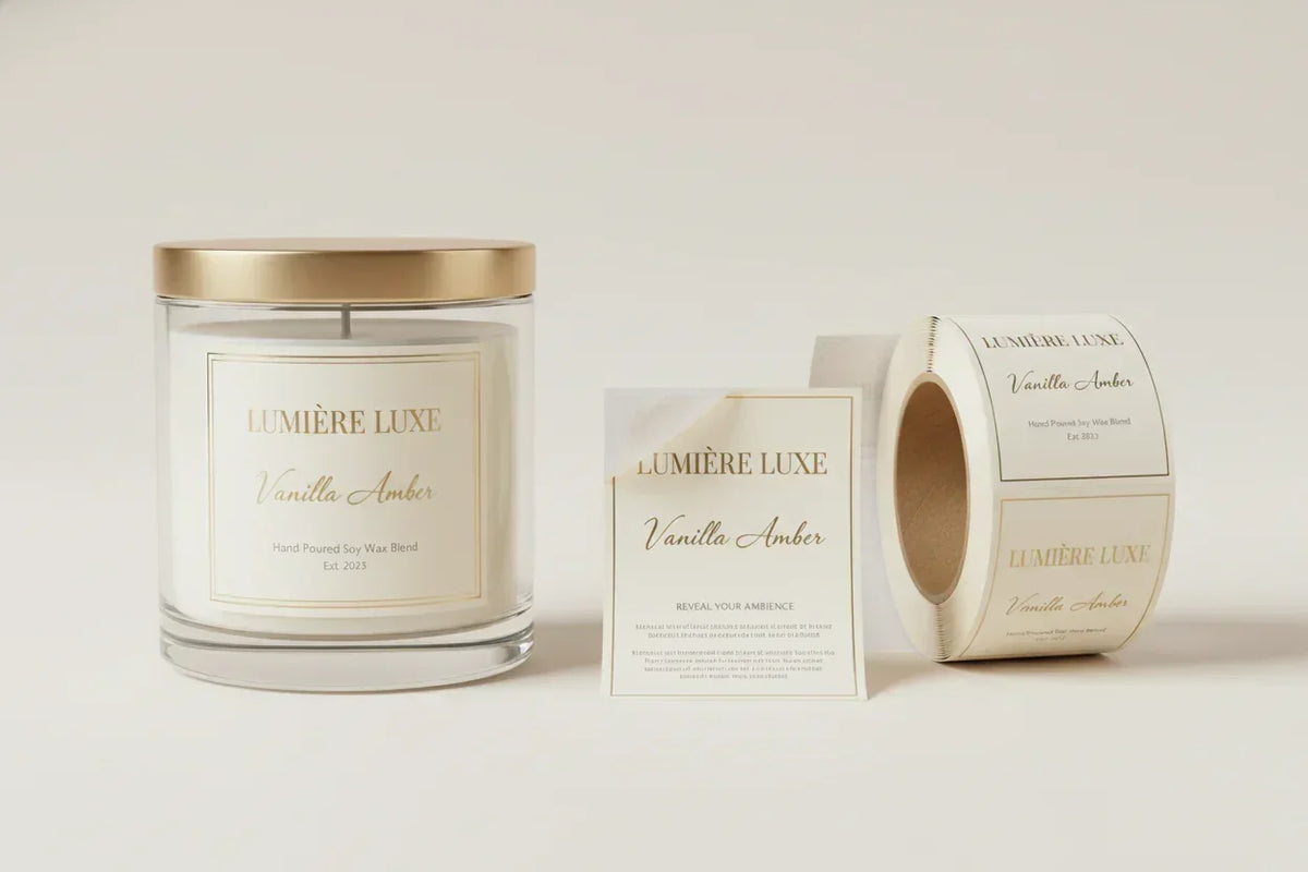 Peel and reveal labels for candles and home fragrance
